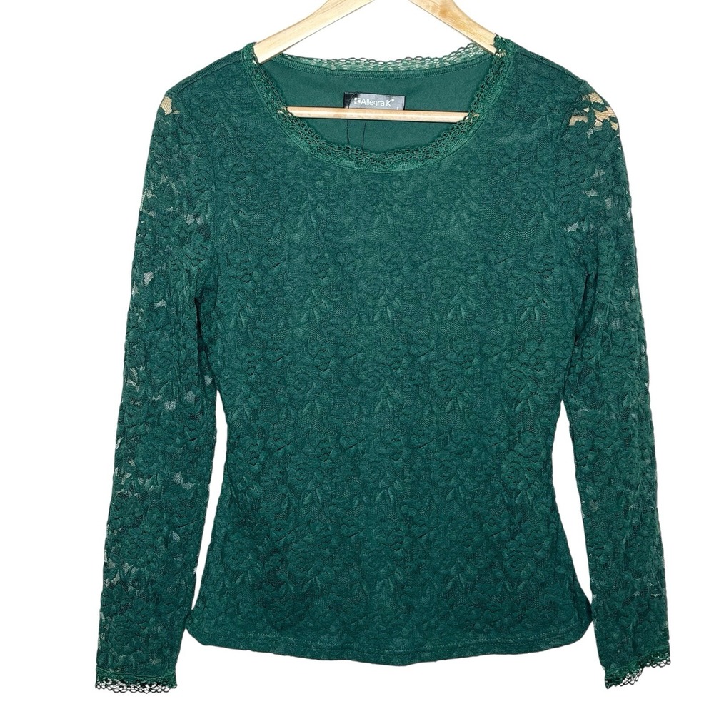 Green Lace Top Womens Size Small Forest Fairy Whimsigoth Dark Romantic